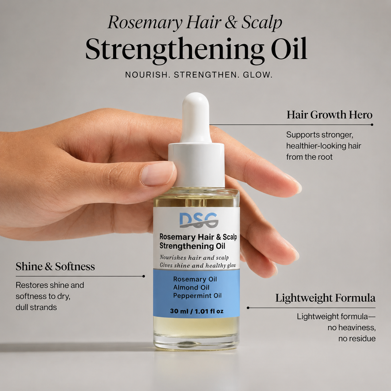 DSG Rosemary Hair & Scalp Strengthening Oil