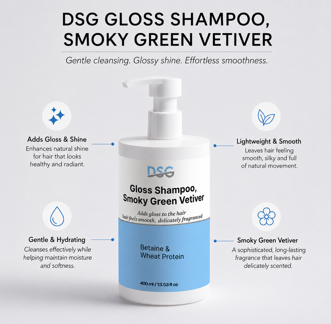 DSG Gloss Shampoo, Smoky Green Vetiver